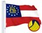G128 Georgia State Flag | 2x3 Ft | StormFlyer Series Embroidered 220GSM Spun Polyester | Embroidered Design, Indoor/Outdoor, Brass Grommets, Heavy Duty, All Weather